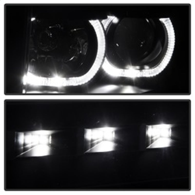 SPYDER 9032226 Xtune Ford F150 09-14 Projector Headlights Halogen Model Only LED Halo Black PRO-JH-FF15009-CFB-BK