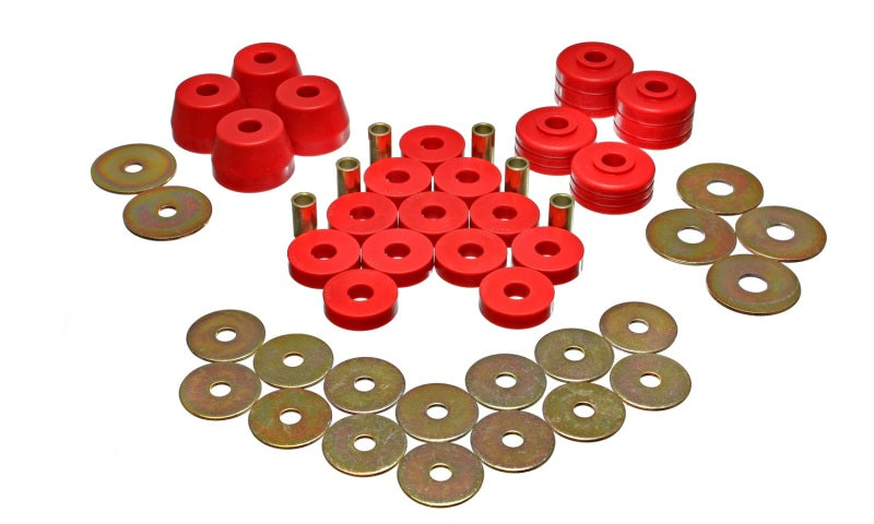 Energy Suspension 5.4102R Body Mount Bushing Sets - Red
