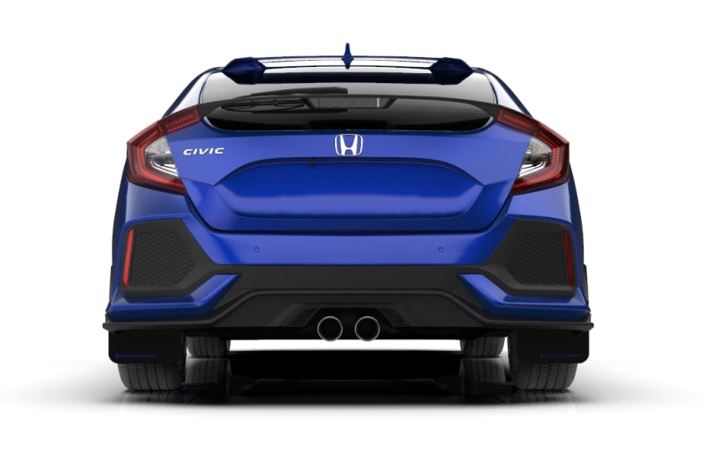 Rally Armor MF71-UR-BLK/BL 17-21 Honda Civic EX/EX-L/LX (Hatchback) Black UR Mud Flap Blue Logo