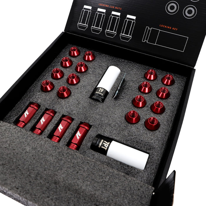 Mishimoto MMLG-125-20LRD Aluminum Locking Lug Nuts M12x1.25 20pc Set Red