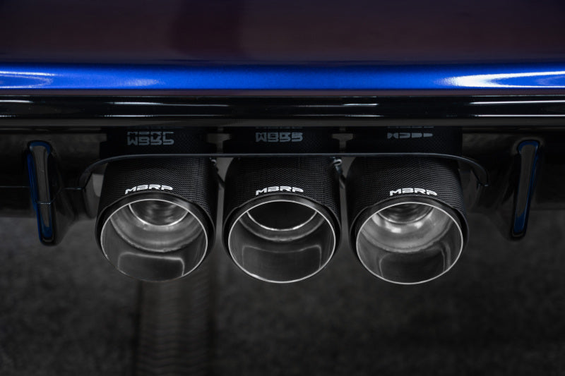 MBRP S49023CF 23-24 Honda Civic Type R 2.0L T304 SS 3in Cat-Back Exhaust Triple Center Outlet w/ Carbon Tips
