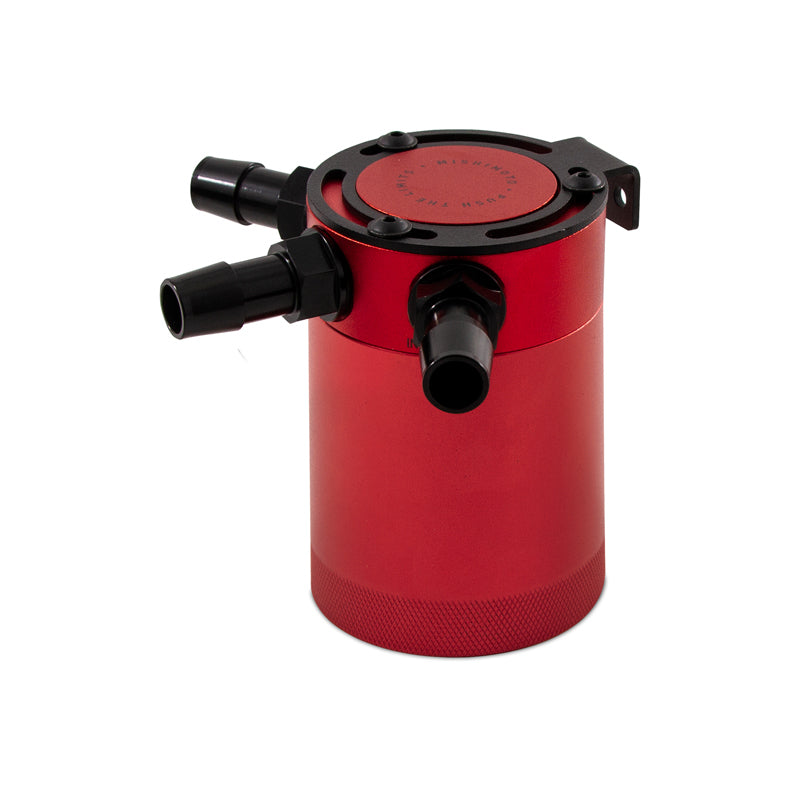Mishimoto MMBCC-CBTHR-RD Compact Baffled Oil Catch Can 3-Port - Red