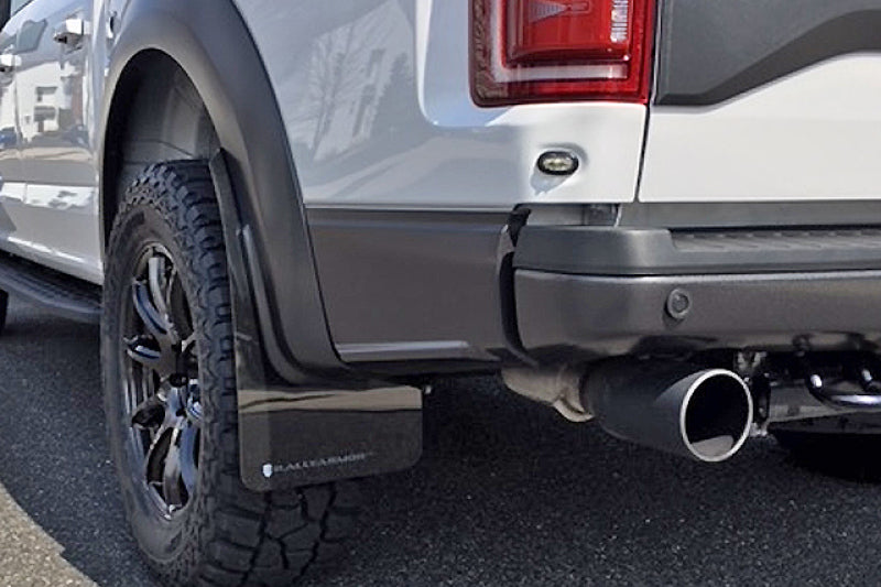 Rally Armor MF53-UR-BLK/WH 17-20 Ford F-150 Raptor Gen 2 Black UR Mud Flap w/White Logo