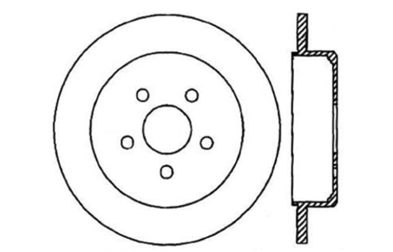 Stoptech 127.63054L StopTech 03-09 Chrysler PT Cruiser Tur / 03-05 Dodge Neon SRT-4 Rear Left Slotted & Drilled Rotor