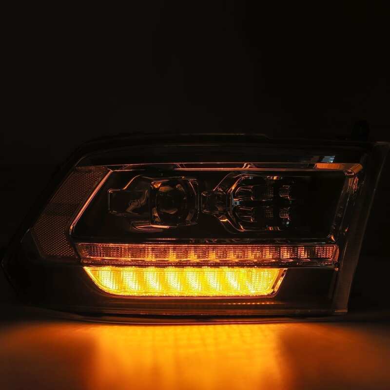AlphaRex 880524 09-18 Dodge RAM 1500HD PRO-Series Proj Headlights Plank Style Alpha Black w/Seq Signal/DRL