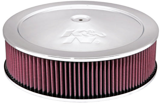 K&N Engineering 60-1290 K&N 14in Red Custom Air Cleaner Assembly - 5.125in ID x 14in OD x 3.75in H x 1.25in Drop Base