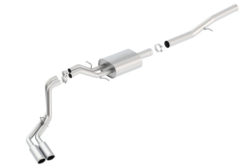 Borla 140576 14 Silv/Sierra 1500 EC Std/CC Short 143.5in WB S-Type Dual Rolled Side Exit Cat-Back Exhaust