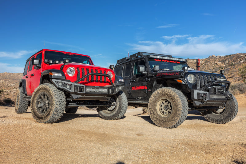 Go Rhino 331101T 07-20 Jeep Wrangler JL/JLU/JK/JKU/Gladiator JT Rockline Front Stubby Bumper w/ Overrider