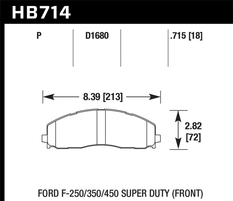 Hawk Performance HB714Y.715 Hawk 15-17 Ford F-250/350 LTS Street Front Brake Pads