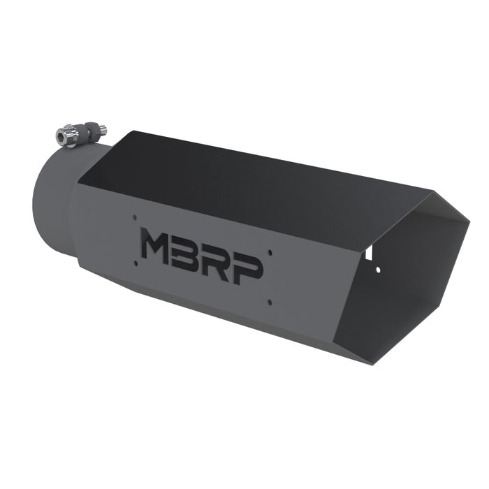 MBRP T5165BLK Universal Hex Tip 4in Inlet 16in Length w/o Logo - Black Coated