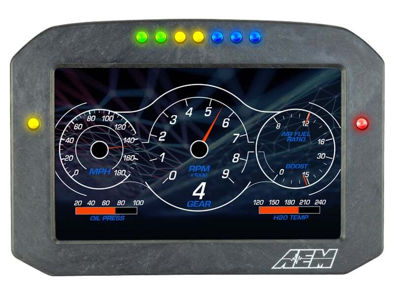 AEM 30-5703F CD-7LG Carbon Logging Flush Digital Dash Display w/ Internal 20Hz GPS & Antenna