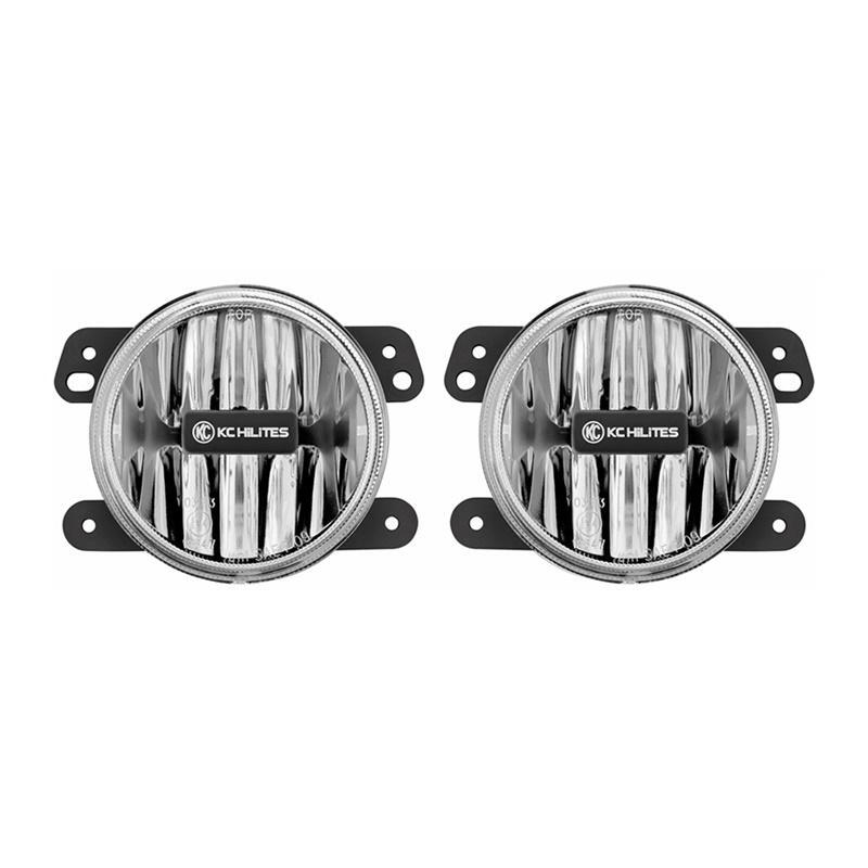 KC HiLiTES 497 10-18 Jeep JK 4in. Gravity G4 LED Light 10w SAE/ECE Clear Fog Beam (Pair Pack System)