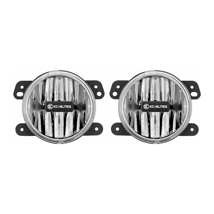 KC HiLiTES 497 10-18 Jeep JK 4in. Gravity G4 LED Light 10w SAE/ECE Clear Fog Beam (Pair Pack System)