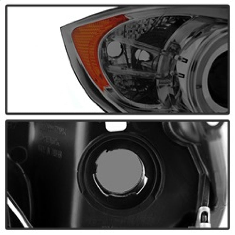 SPYDER 5009029 Spyder BMW E90 3-Series 06-08 (4 dr) Proj LED Halo Amber Reflctr Rplc Bulb Smke PRO-YD-BMWE9005-AM-S