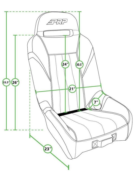 PRP Seats A5701-PORXP-203 PRP Polaris RZR PRO XP/PRO R/Turbo R GT/S.E. Suspension Seat- Black/Gray