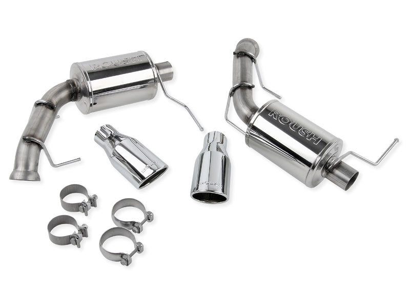 Roush 421145 2011-2014 Ford Mustang V6 Enhanced Sound Dual Axle-Back w/ Round Tips