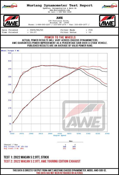 AWE Tuning 3015-42951 19-21 Porsche Macan 3.0T/2.9TT Touring Edition Catback Exhaust w/ Chrome Silver Tips