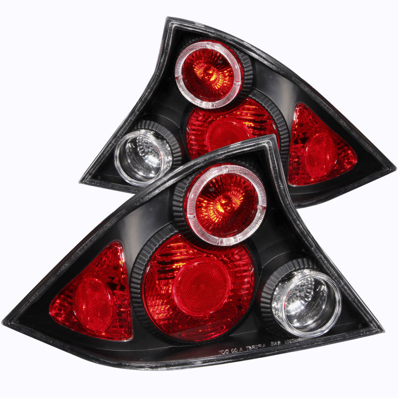 ANZO 221046 2001-2003 Honda Civic Taillights Black w/ Halo
