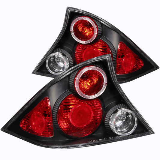 ANZO 221046 2001-2003 Honda Civic Taillights Black w/ Halo