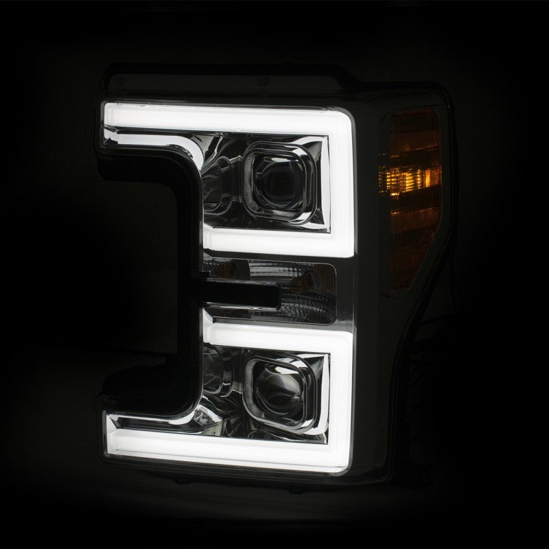 ANZO 111389 LED Headlights 17-18 Ford F-250 Super Duty Plank-Style L.E.D. Headlight Chrome (Pair)