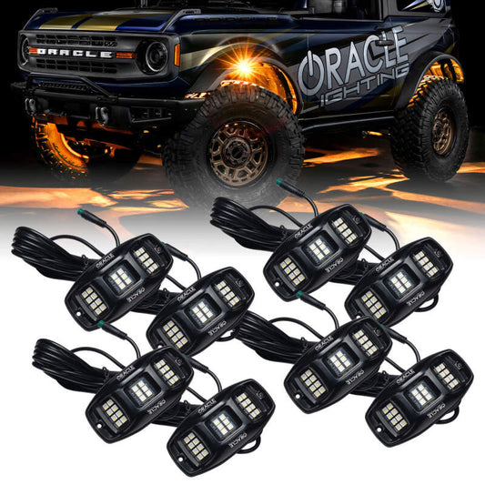 ORACLE Lighting 5895-339-8 Oracle Underbody RGB+W Wheel Well Rock Light Kit - 8 PCS - ColorSHIFT