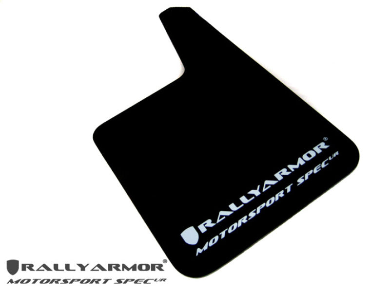 Rally Armor MF20-MSUR-BK/WH Universal Fit (No Hardware) Motorsport Spec Black UR Mud Flap w/ White Logo
