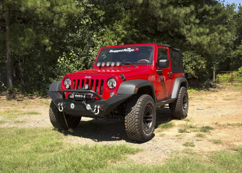 Rugged Ridge 11548.01 Spartan Front Bumper HCE W/Overrider 07-18 Jeep Wrangler JK