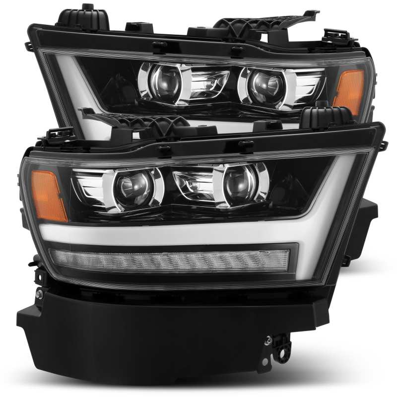 AlphaRex 880513 19-20 RAM 1500HD PRO-Series Proj Headlights Plnk Style Jet Blk w/Activ Light/Seq Signal/DRL