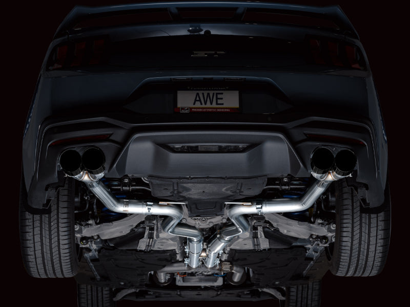AWE Tuning 3020-43650 AWE 2024 Ford Mustang GT Fastback S650 RWD Track Edition Catback Exhaust w/ Quad Diamond Black Tips