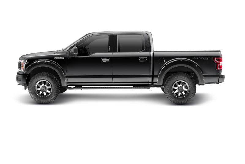Bushwacker 20945-32 18-20 Ford F-150 (Excl Models w/Tech Pkg) Pocket Style Flares 4pc - Agate Black Met