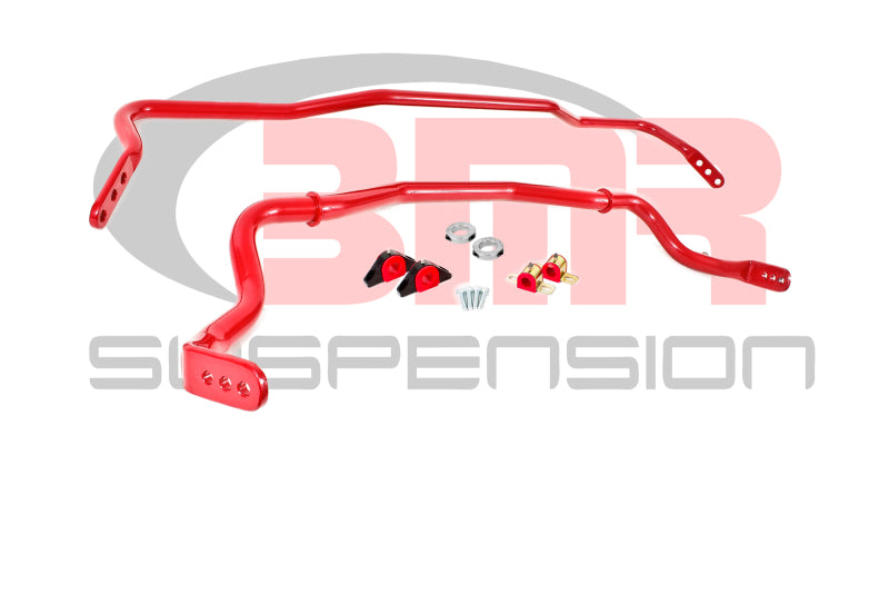 BMR Suspension SB043R BMR 15-17 S550 Mustang Front & Rear Sway Bar Kit w/ Bushings - Red
