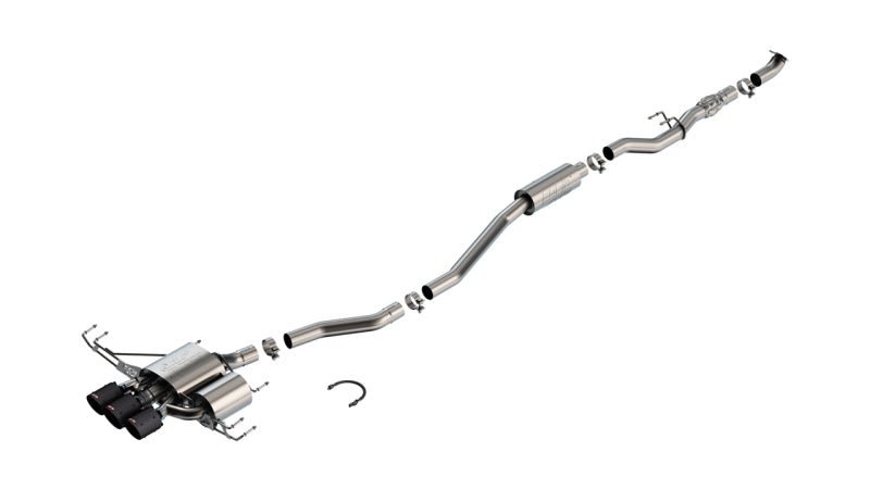 Borla 140927CFBA 2023 Honda Civic Type R MT ATAK Catback Exhaust w/ 4in Black Anodized Carbon Fiber Tips
