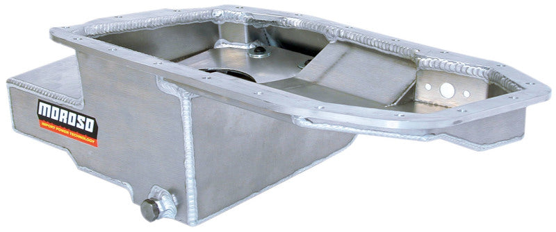 Moroso 20960 Mitsubishi 2.0L DOHC Turbo 4G63 Kicked Out Road Race Baffled 6.25qt 6.5in Aluminum Oil Pan