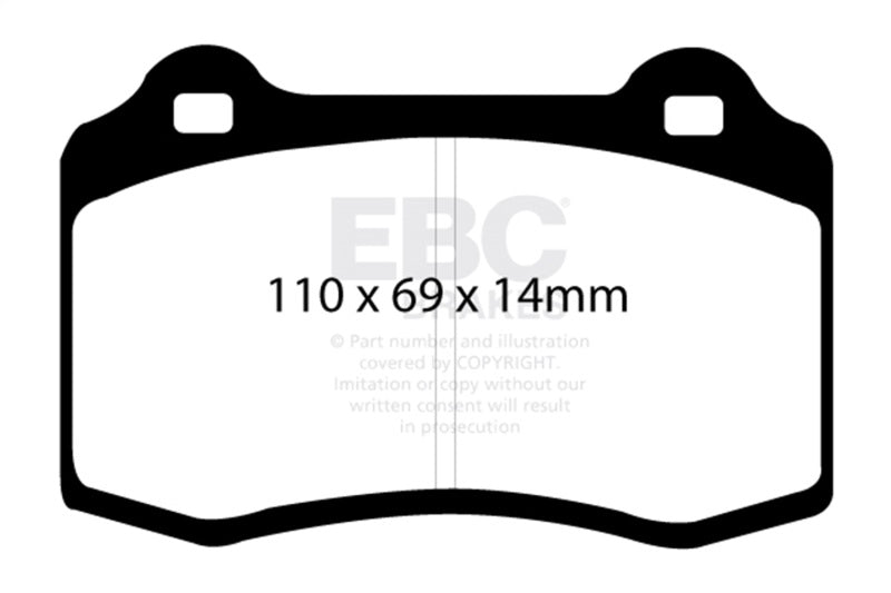 EBC DP41140R 96-00 Lotus Esprit Turbo 2.0 Turbo GT3 Yellowstuff Rear Brake Pads