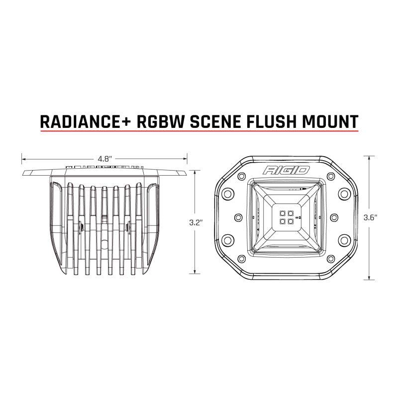 Rigid Industries 682153 Radiance+ Scene RGBW Flush Mount - Pair