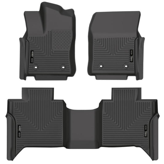 Husky Liners 99481 2022 Toyota Tundra WeatherBeater CC CrewMax Front & 2nd Seat Floor Liner - Blk