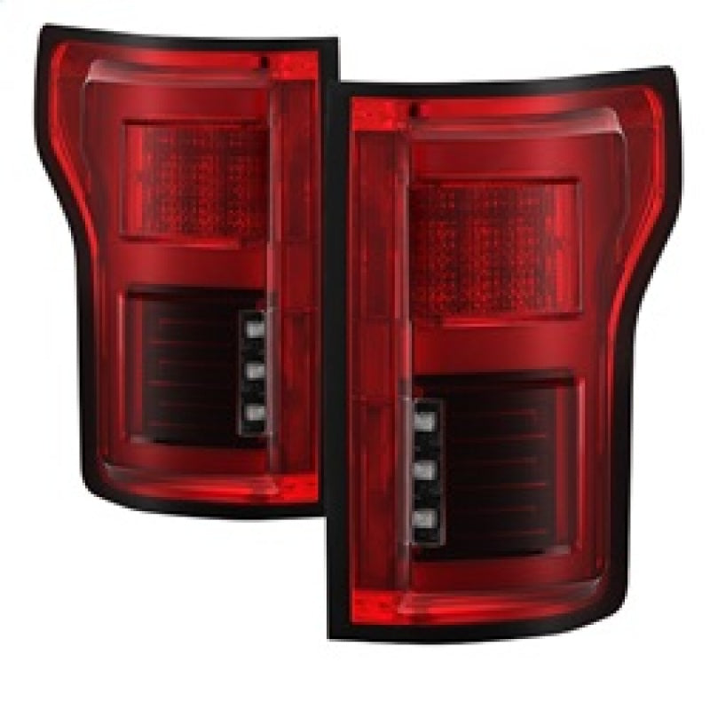 SPYDER 5085320 Spyder 15-18 Ford F-150 LED Tail Lights (w/Blind Spot) - Red Clear (ALT-YD-FF15015BS-LBLED-RC)