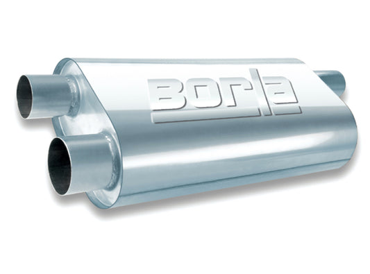 Borla 40477 Universal Oval Transverse 2.5in Inlet/Outlet 19in x 10.25in x 5.5in Turbo XL Muffler