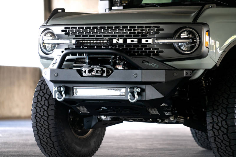 DV8 Offroad FBBR-02 2021+ Ford Bronco Modular Front Bumper Winch Capable w/ Auxiliary Light Mounts