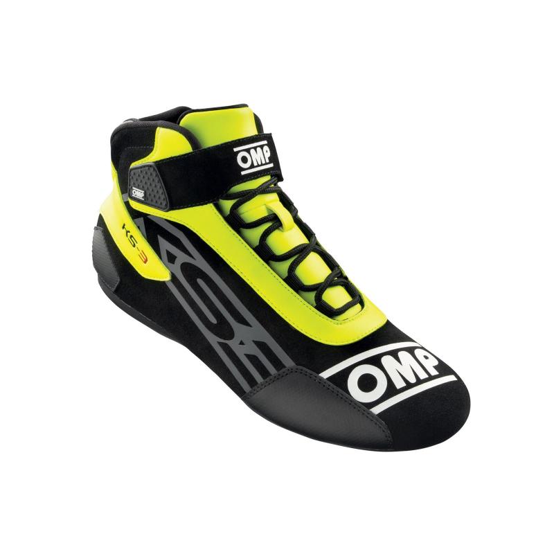 Omp Racing, Inc. OMPKC0-0826-A01-178-38 KS-3 Shoes Black And Flo Yellow Size 38