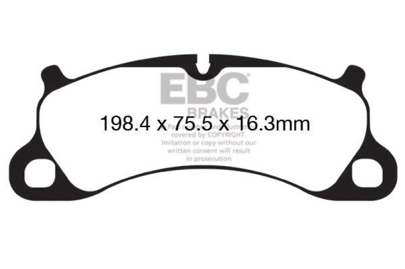 EBC DP42144R 12-15 Porsche 911 (991) (Cast Iron Rotor only) 3.8 Carrera S Yellowstuff Front Brake Pads