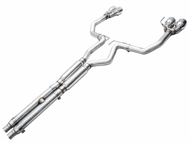 AWE Tuning 3020-42650 AWE 2024 Ford Mustang GT Fastback S650 RWD Track Edition Catback Exhaust w/ Quad Chrome Silver Tips