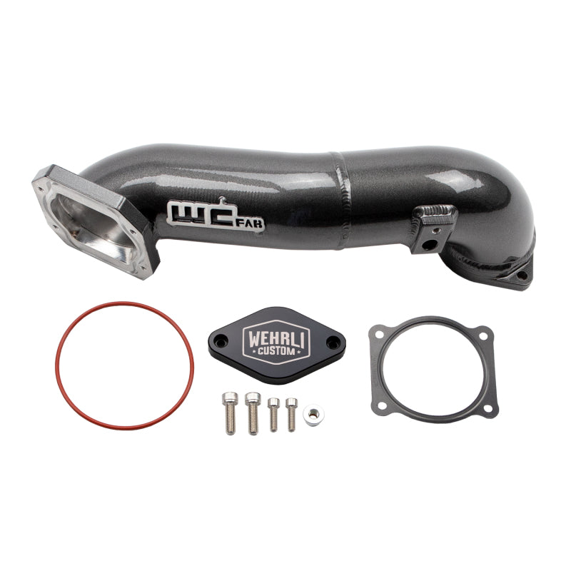 Wehrli WCF100328-GW 11-16 LML Duramax Passenger Side Upper Crossover Intercooler Pipe Kit - Gloss White