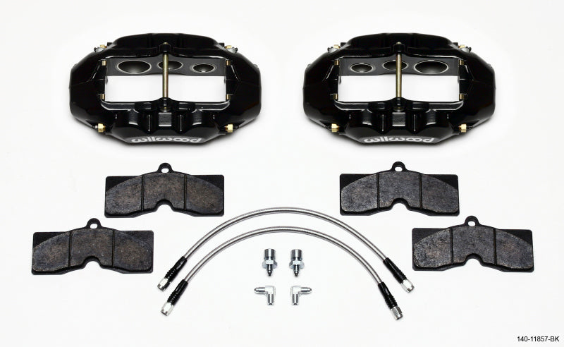 Wilwood 140-11857-BK D8-6 Front Caliper Kit Black Corvette C2 / C3 65-82