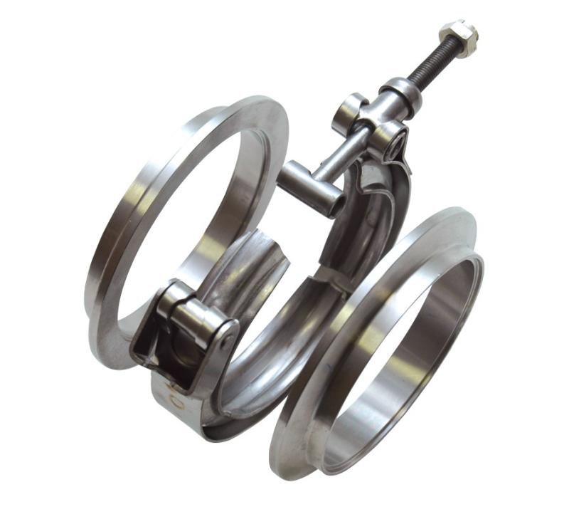 Vibrant 1493 T304 SS V-Band Flange Assembly for 4in O.D. Tubing incl 2 V-Band flanges & 1 V-Band Clamp