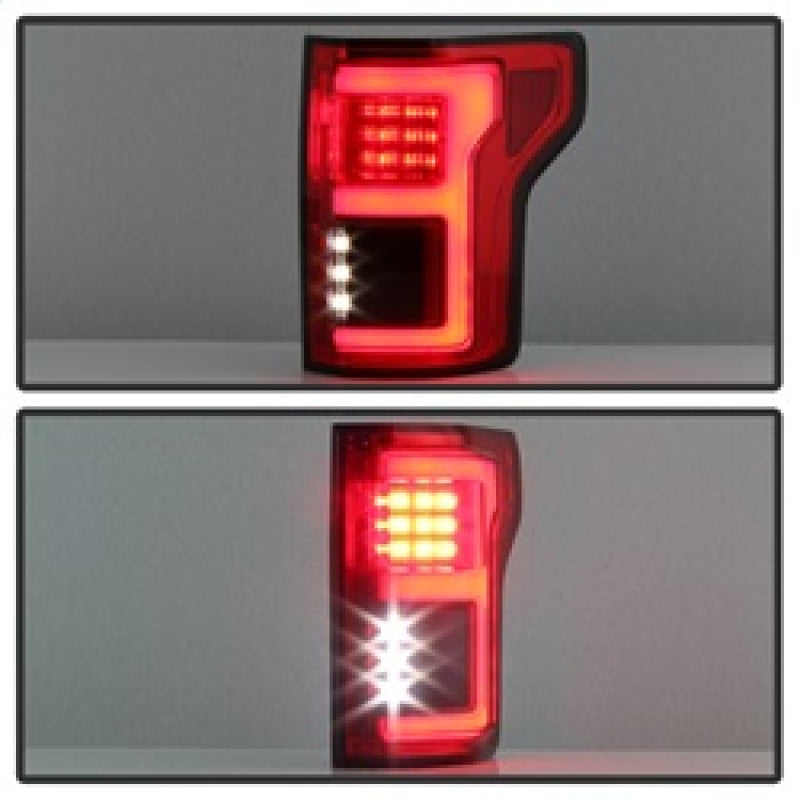 SPYDER 5085320 Spyder 15-18 Ford F-150 LED Tail Lights (w/Blind Spot) - Red Clear (ALT-YD-FF15015BS-LBLED-RC)