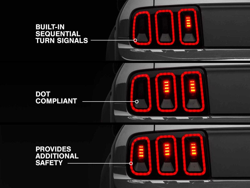 Raxiom 49169 05-09 Ford Mustang Gen5 Tail Lights- Black Housing (Smoked Lens)