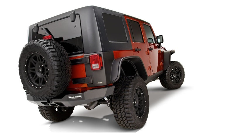 Bushwacker 10918-07 07-18 Jeep Wrangler Unlimited Flat Style Flares 4pc 4-Door Sport Utility Only - Black