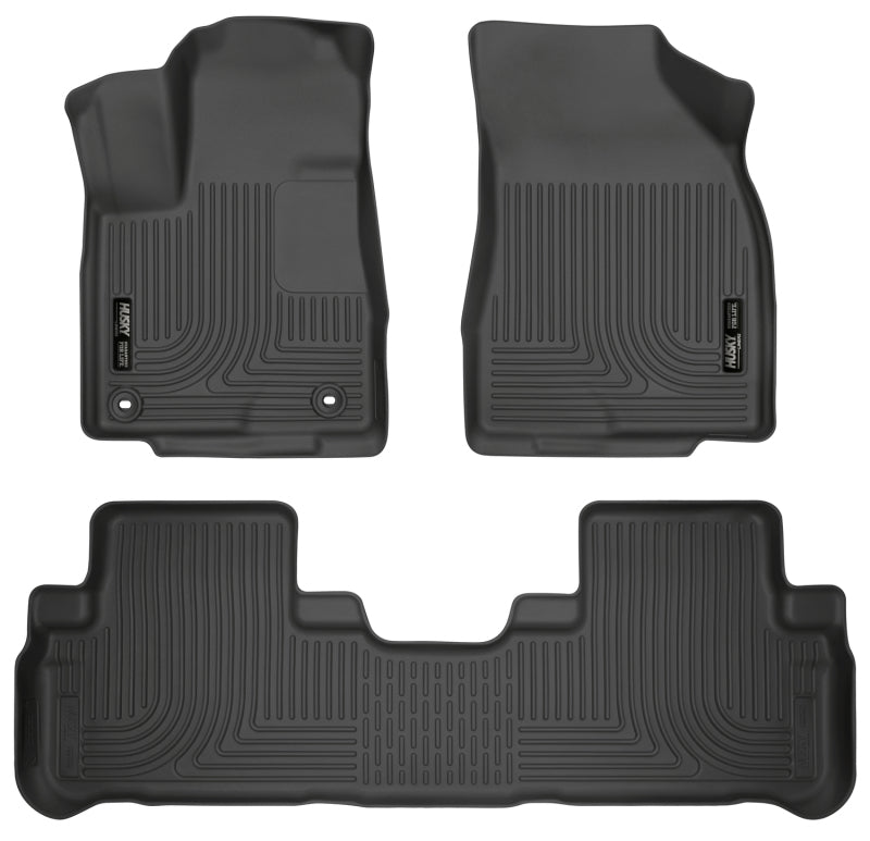 Husky Liners 99601 14 Toyota Highlander Weatherbeater Black Front & 2nd Seat Floor Liners