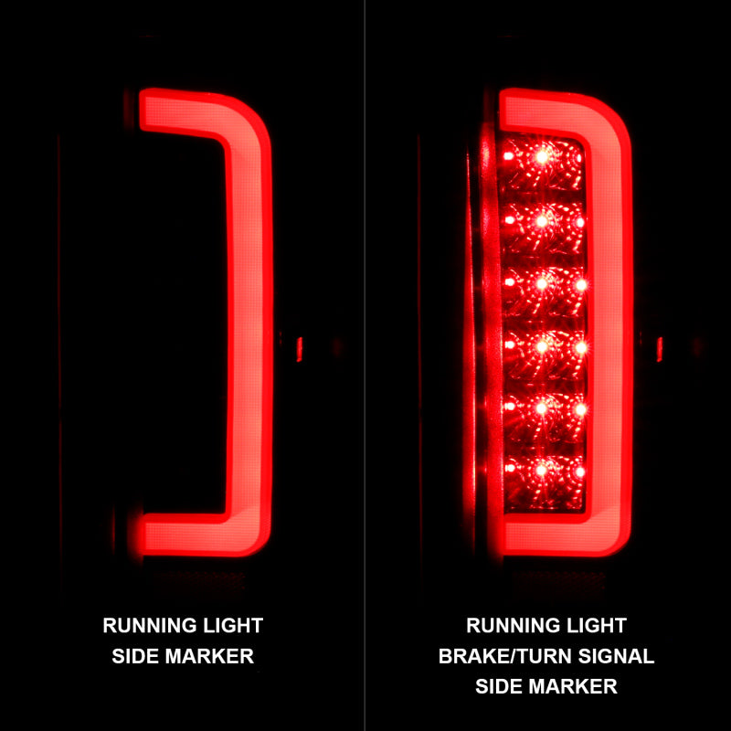 ANZO 311350 1987-1996 Ford F-150 LED Taillights Black Housing Clear Lens (Pair)